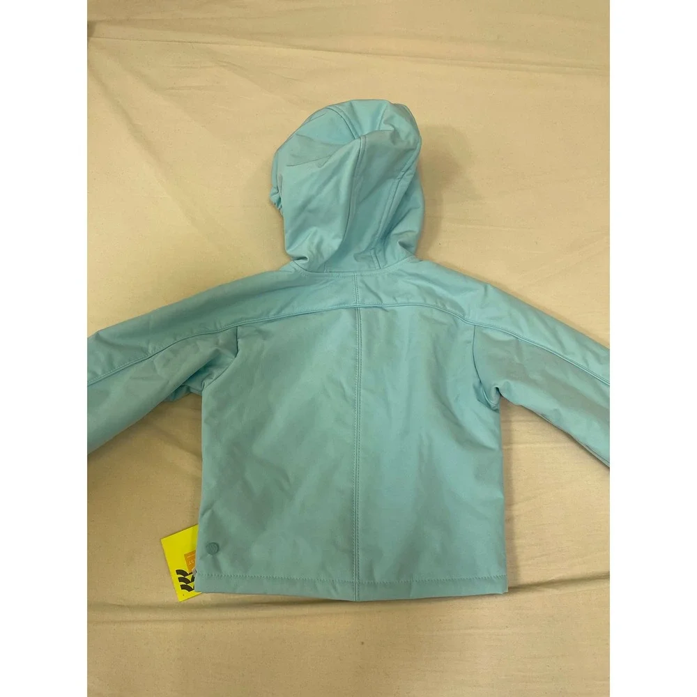 All In Motion Kids Softshell Jacket Light Blue Sherpa Lined Hooded XS 4/5 NWT
